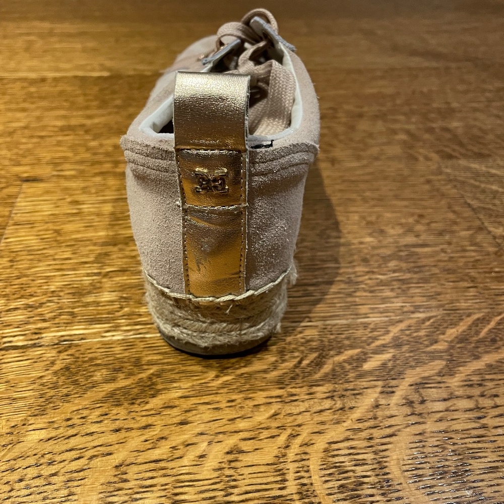 Sam Edelman Espadrille Wedge Shoe -Blush suede - Picture 10 of 12